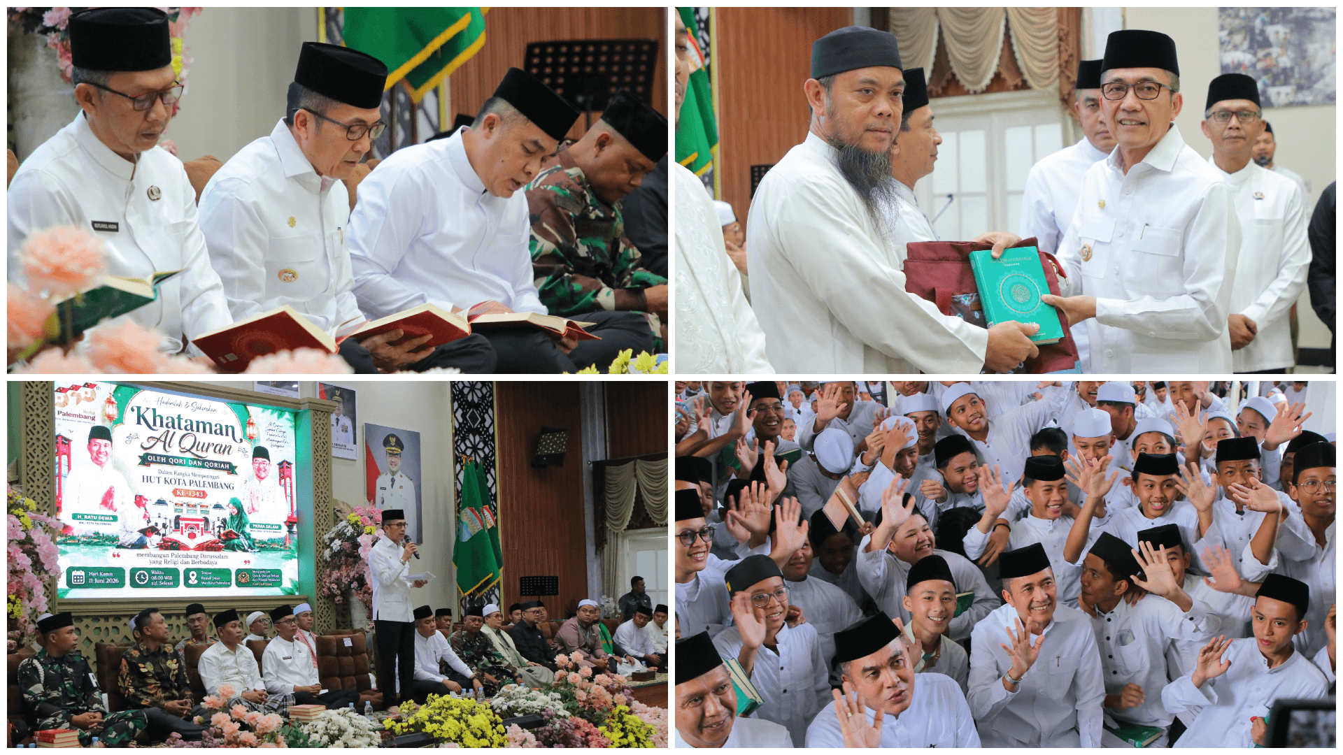 Peringati HUT Palembang, 1.343 Qori dan Qoriah Khatamkan Al Quran